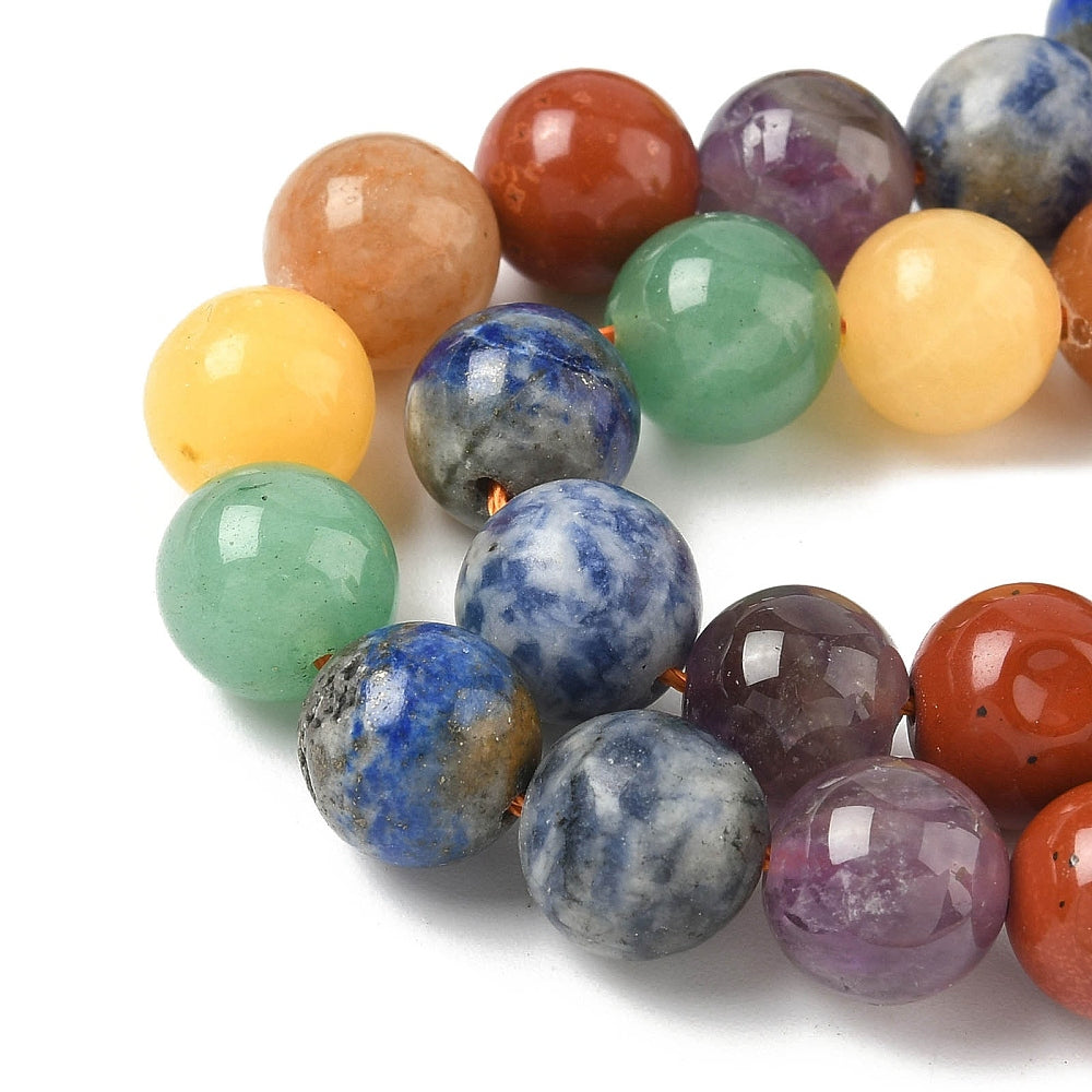 Chakra Natural Mixed Gemstone Beads – 10mm | The Pink Bead Shop Canada