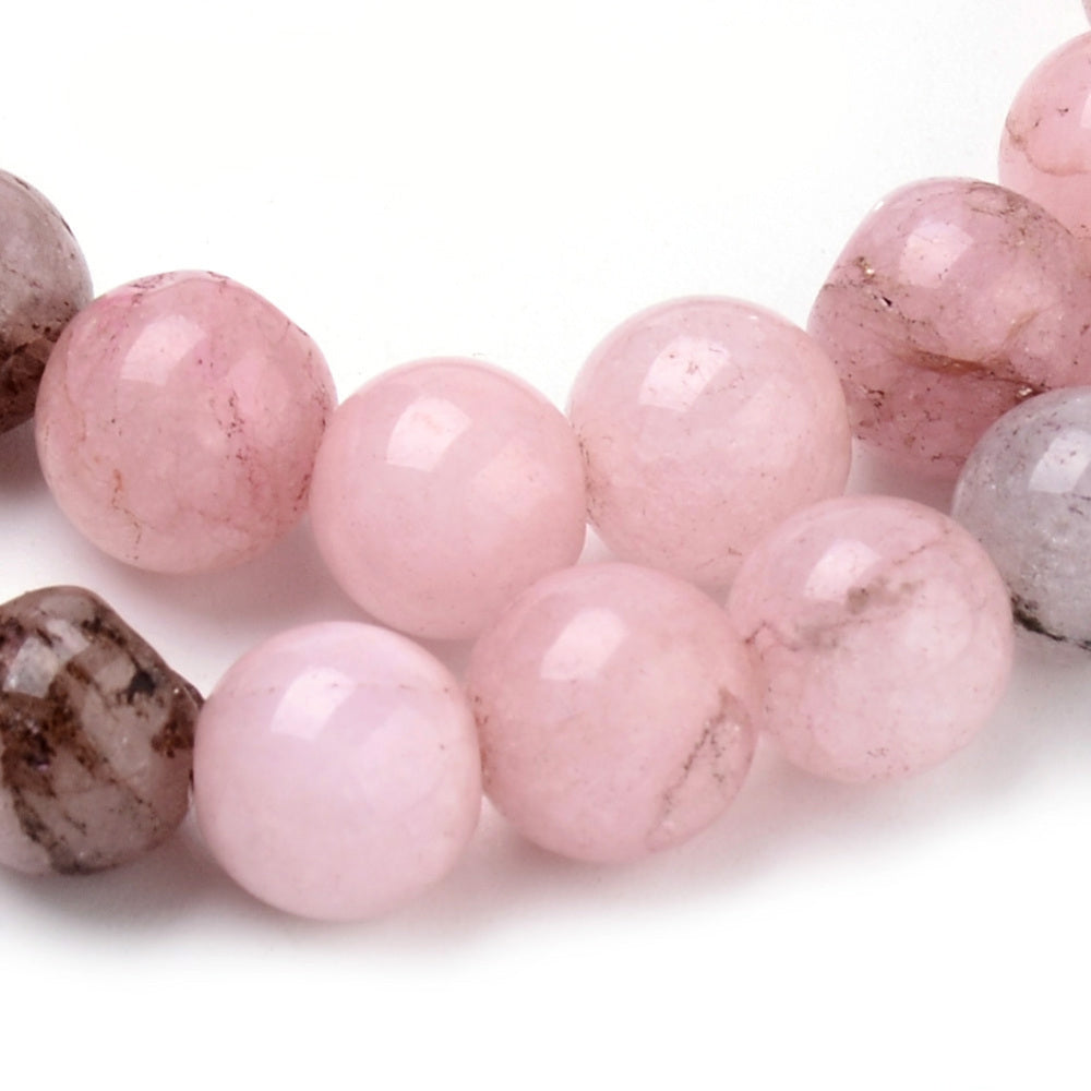 Natural Cherry Blossom Jasper Beads Strands – Dyed, Round, Pink Mix, 4mm / 6mm / 8mm, Hole: 1mm, Approx. 45–63pcs/Strand, 14.5–15.5” The Pink Bead Shop