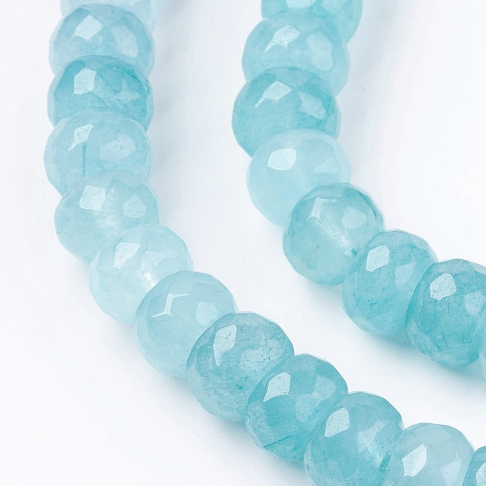 Dyed White Jade Faceted Rondelle Mixed Color Beads 8x5–6mm Strand | The Pink Bead Shop Canada