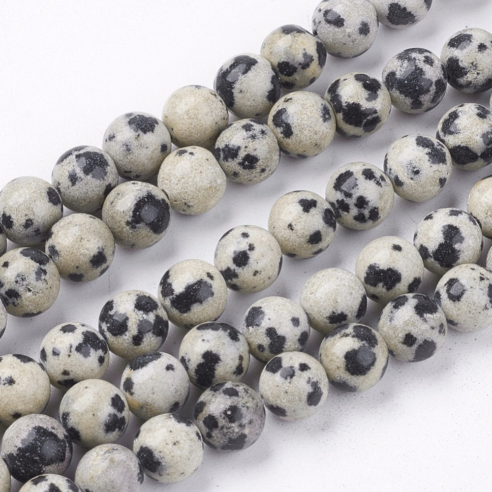 Dalmatian Jasper Round Beads Natural 4mm & 6mm | The Pink Bead Shop Canada