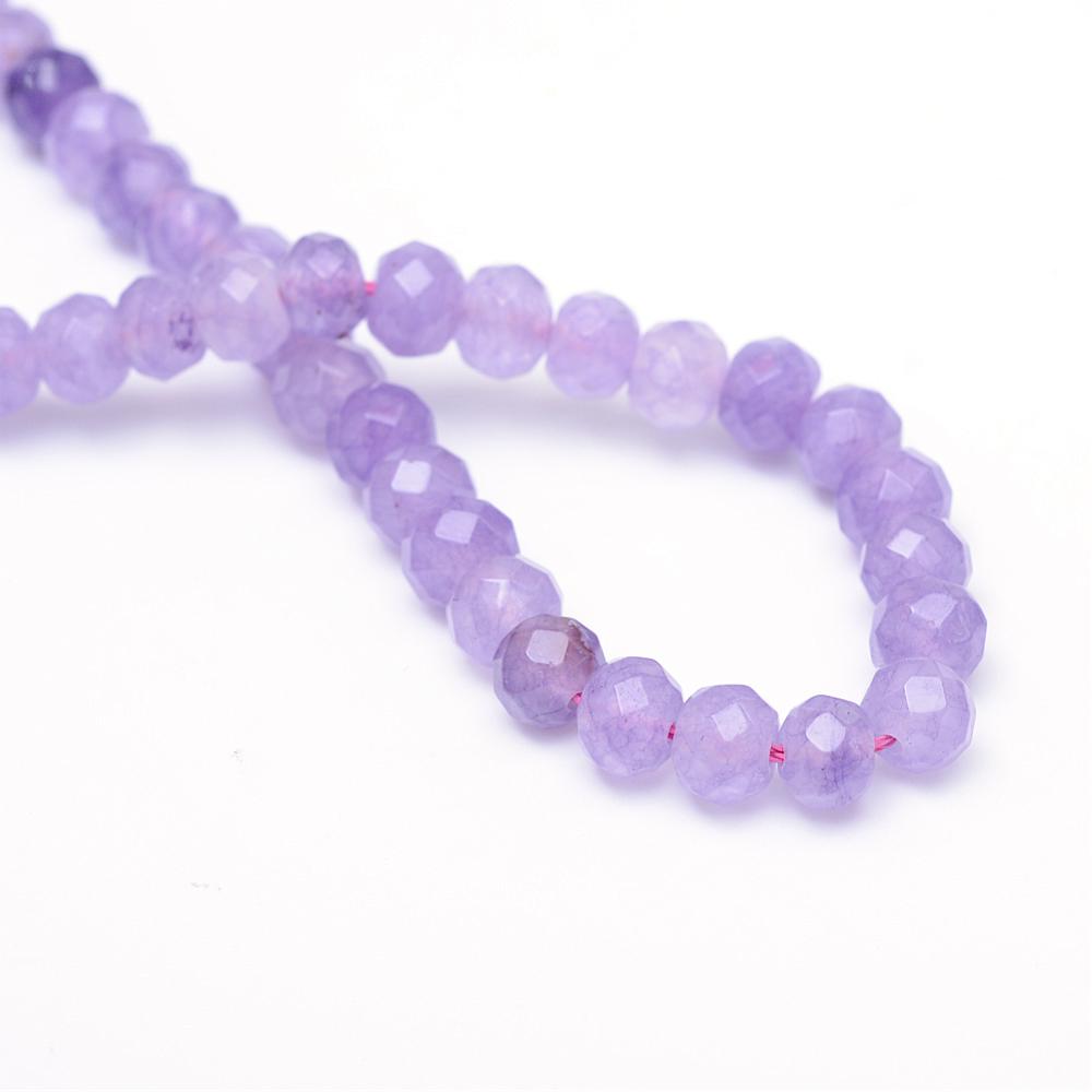 Medium Purple Faceted Rondelle Dyed White Jade Beads 8x5-6mm Strand | The Pink Bead Shop Canada