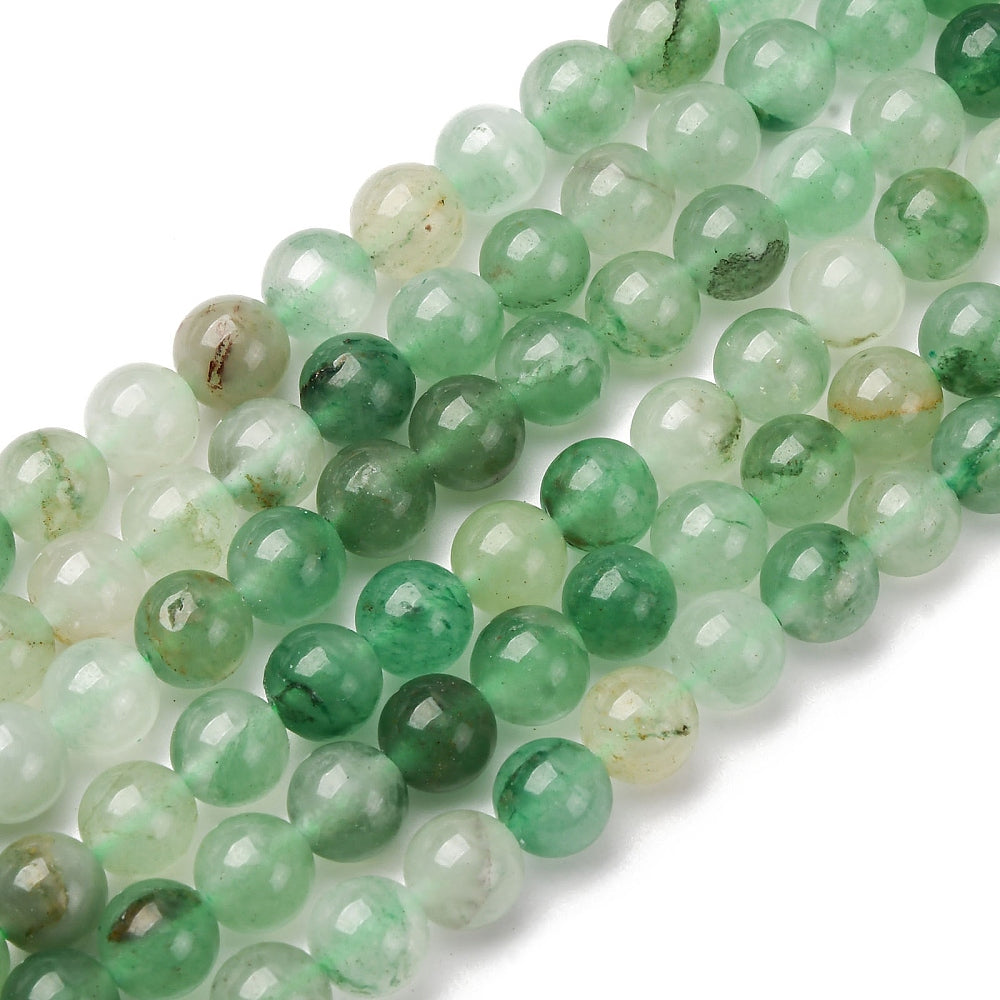 Green Aventurine Beads – Assorted Sizes (4mm, 6mm, 8mm) | The Pink Bead Shop Canada