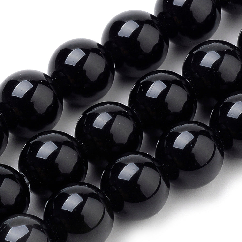 Black Onyx Beads – Assorted Sizes | Natural Round Gemstone Bead Strands The Pink Bead Shop
