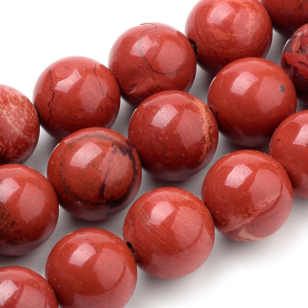 Red Jasper Natural Beads – 8mm Round | The Pink Bead Shop Canada