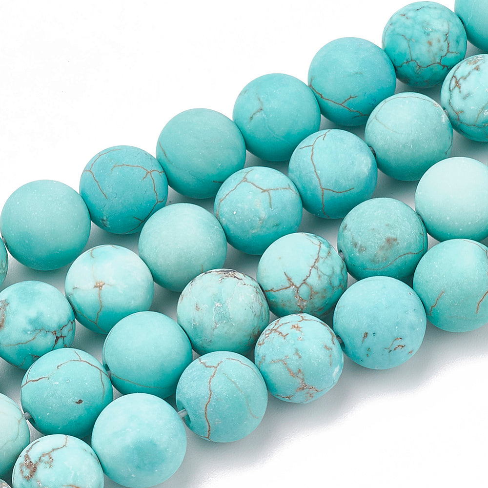Magnesite Natural Frosted Dyed Round Beads 8mm | The Pink Bead Shop Canada