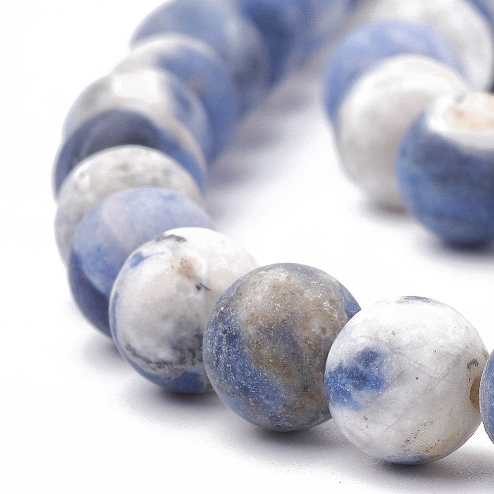 Sodalite Natural Frosted Gemstone Beads – Round 4mm | The Pink Bead Shop Canada