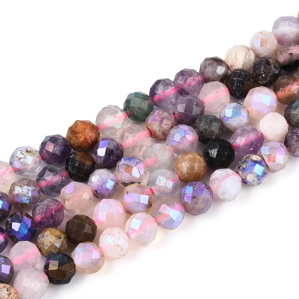 AB Color Mixed Gemstone Faceted Table Cut Beads 4–5mm | The Pink Bead Shop Canada
