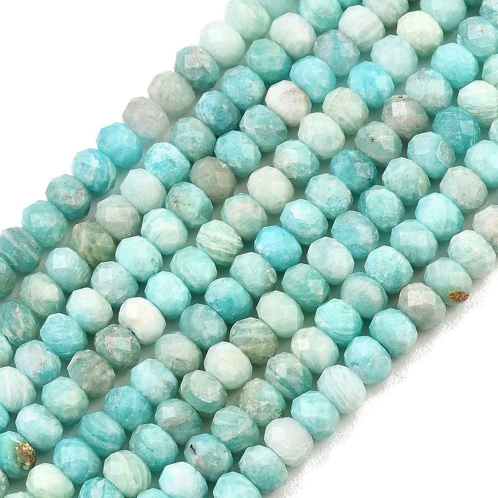 Amazonite Faceted Rondelle Beads 6x4mm | The Pink Bead Shop Canada