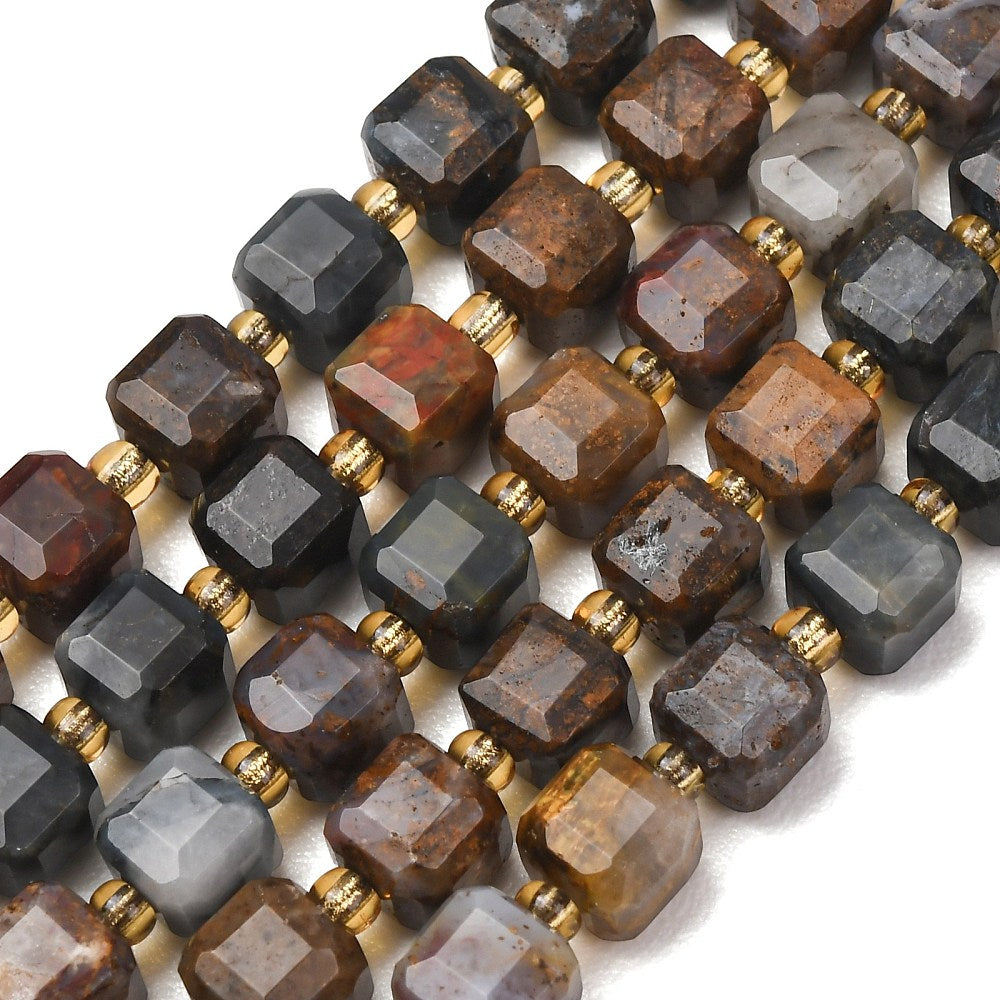 Pietersite Natural Faceted Cube Beads 6–7.5mm | The Pink Bead Shop Canada