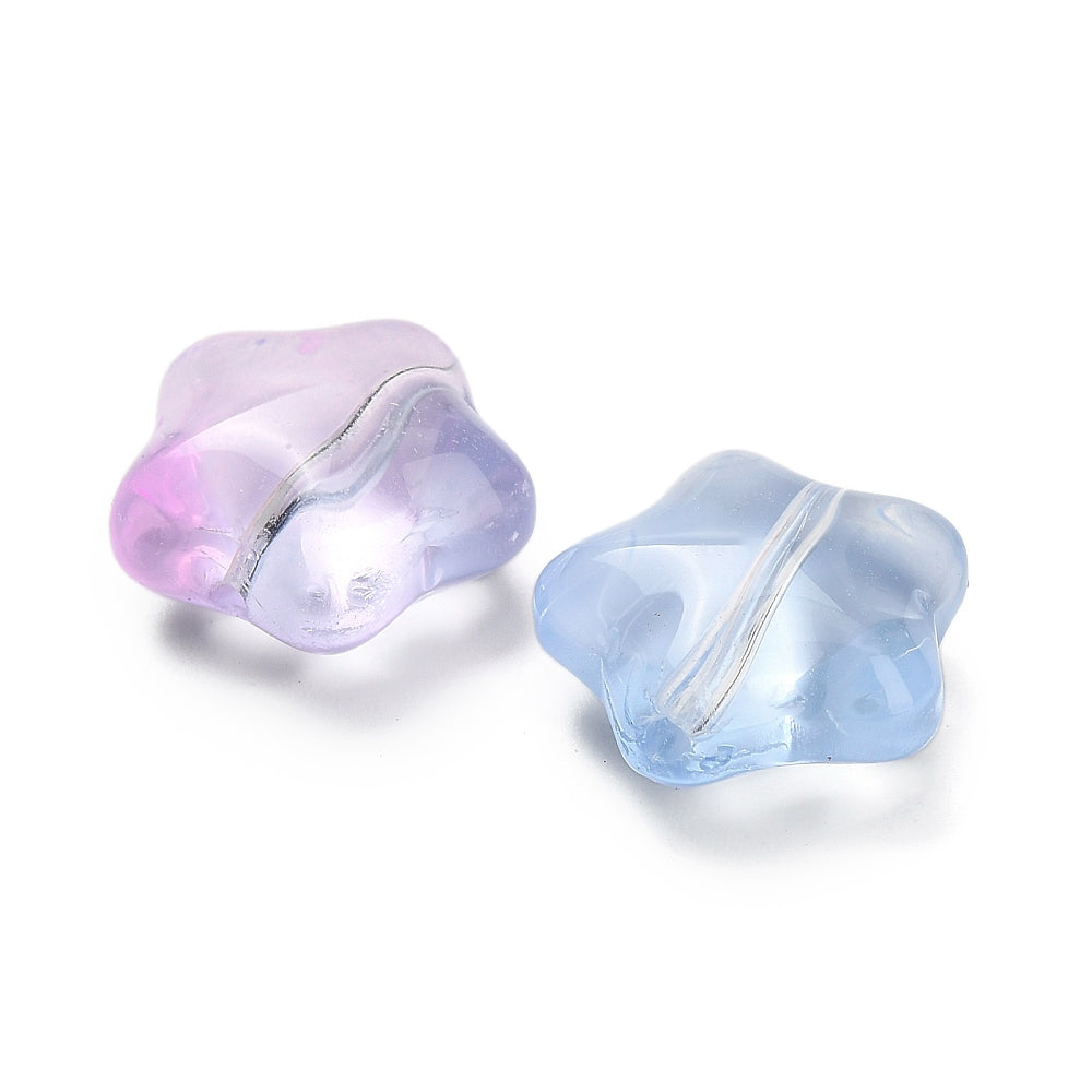 Bulk Mixed Pastel Star Glass Beads 17mm | The Pink Bead Shop Canada