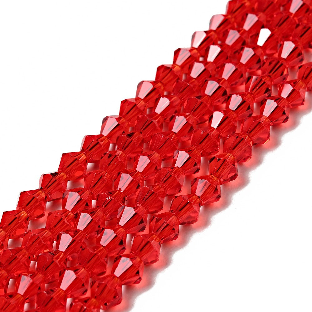 Imitation Austrian Crystal Red Faceted Bicone Glass Beads 6mm – | The Pink Bead Shop Canada