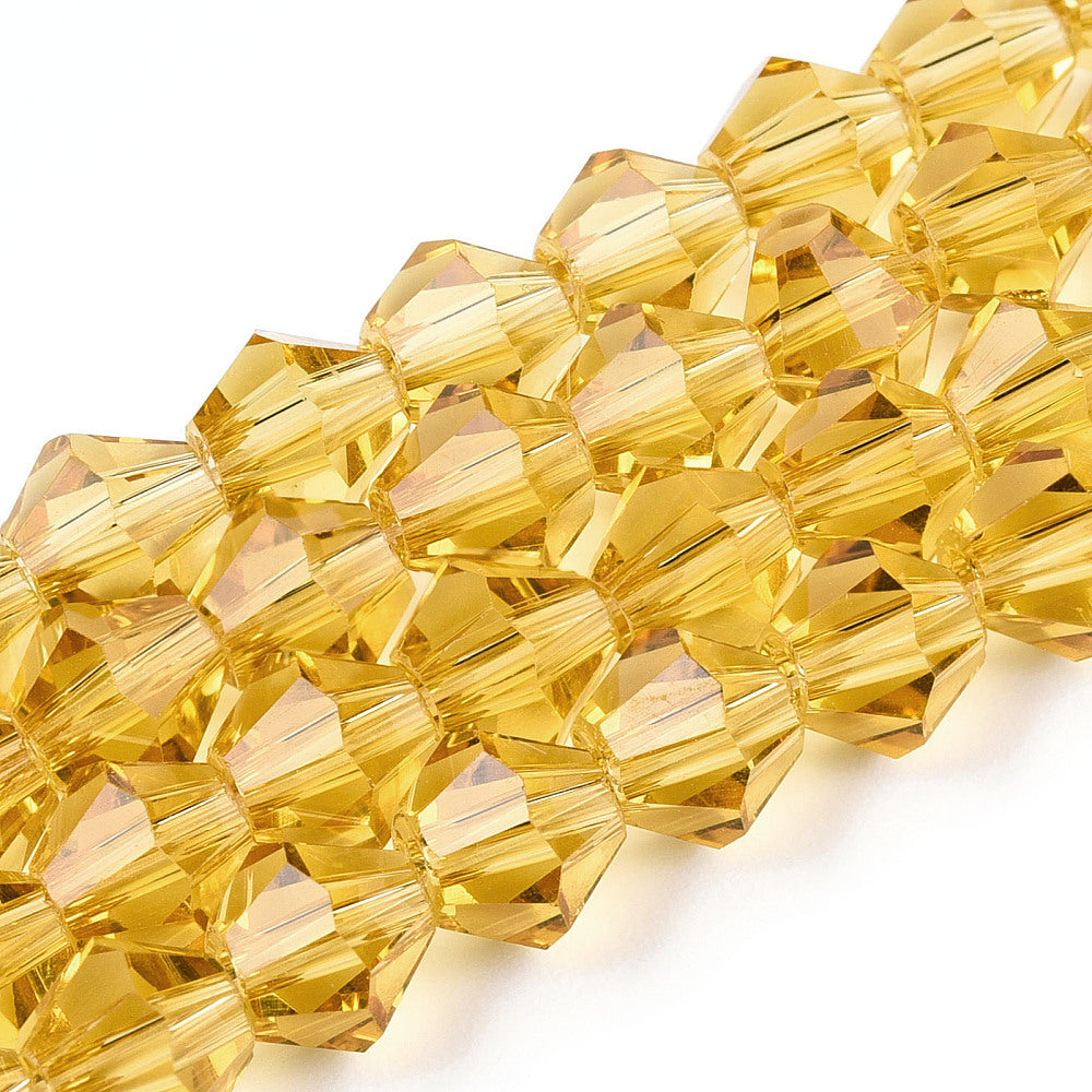 Imitation Austrian Crystal Bicone Beads 6mm – Goldenrod | The Pink Bead Shop Canada