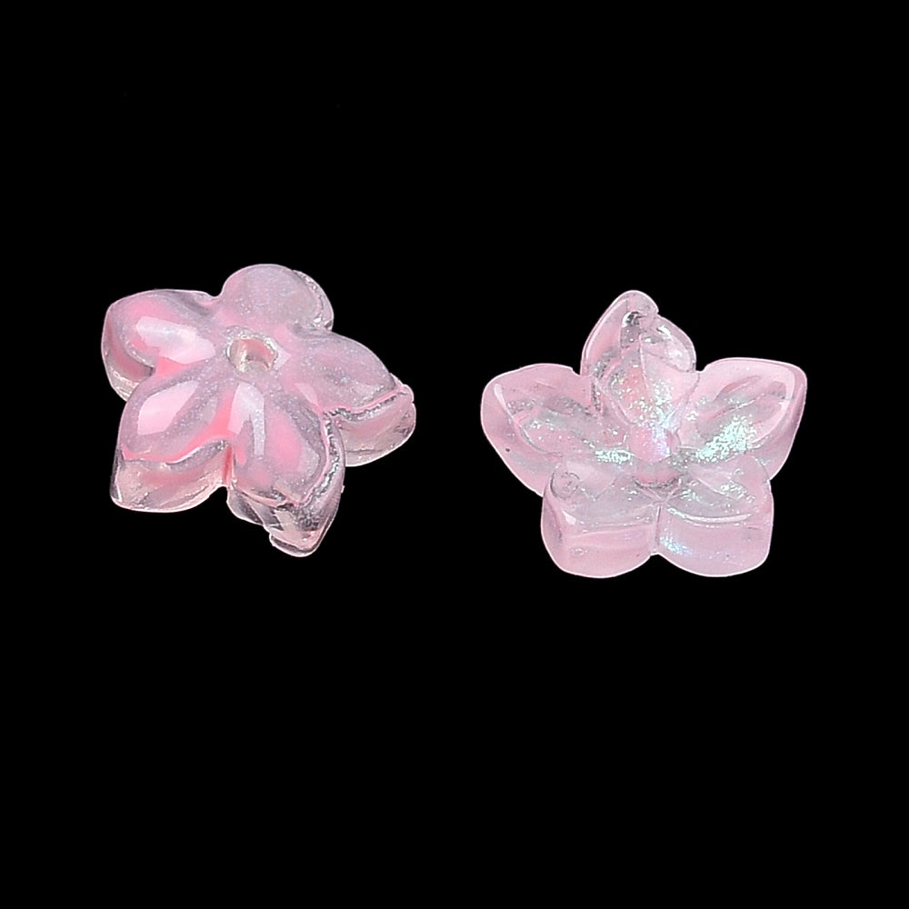 Dyed & Heated Glass Flower Bead Caps 9x9.5-10x3.8mm | Mixed Colors | Bulk | The Pink Bead Shop Canada