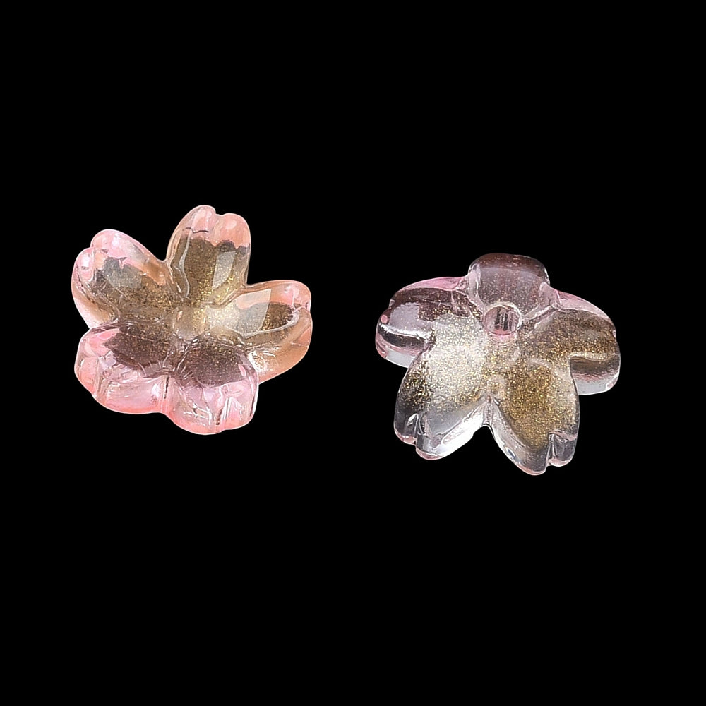 Dyed & Heated Glass Flower Bead Caps 10.5x11mm | Mixed Colors | Bulk | The Pink Bead Shop Canada