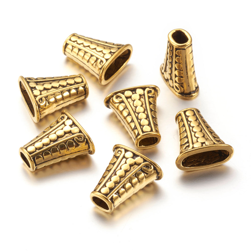 Tibetan Style Alloy Bead Cones, For Tassels Pendant, Antique Golden Bulk