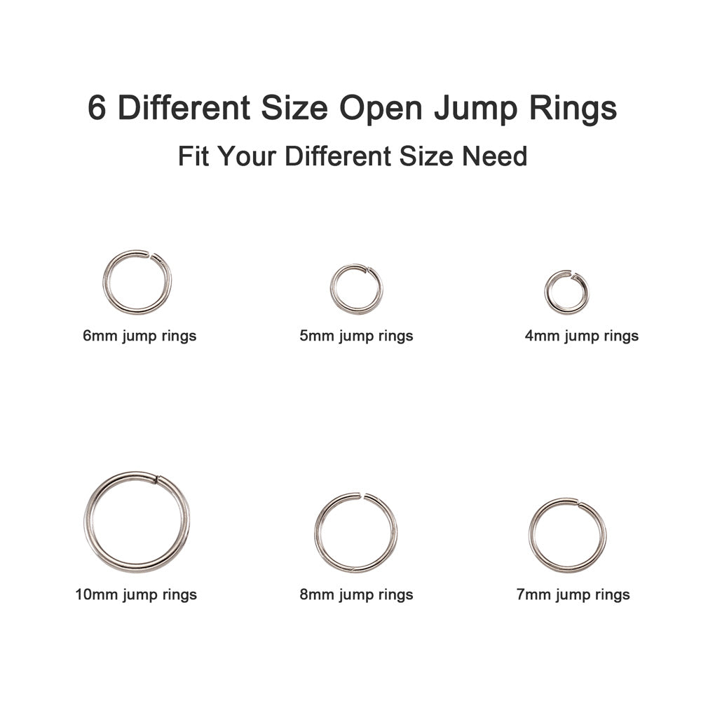 Bulk Jump Rings Set – Assorted Sizes, Silver Tone (Approx. 1600pcs) | The Pink Bead Shop Canada