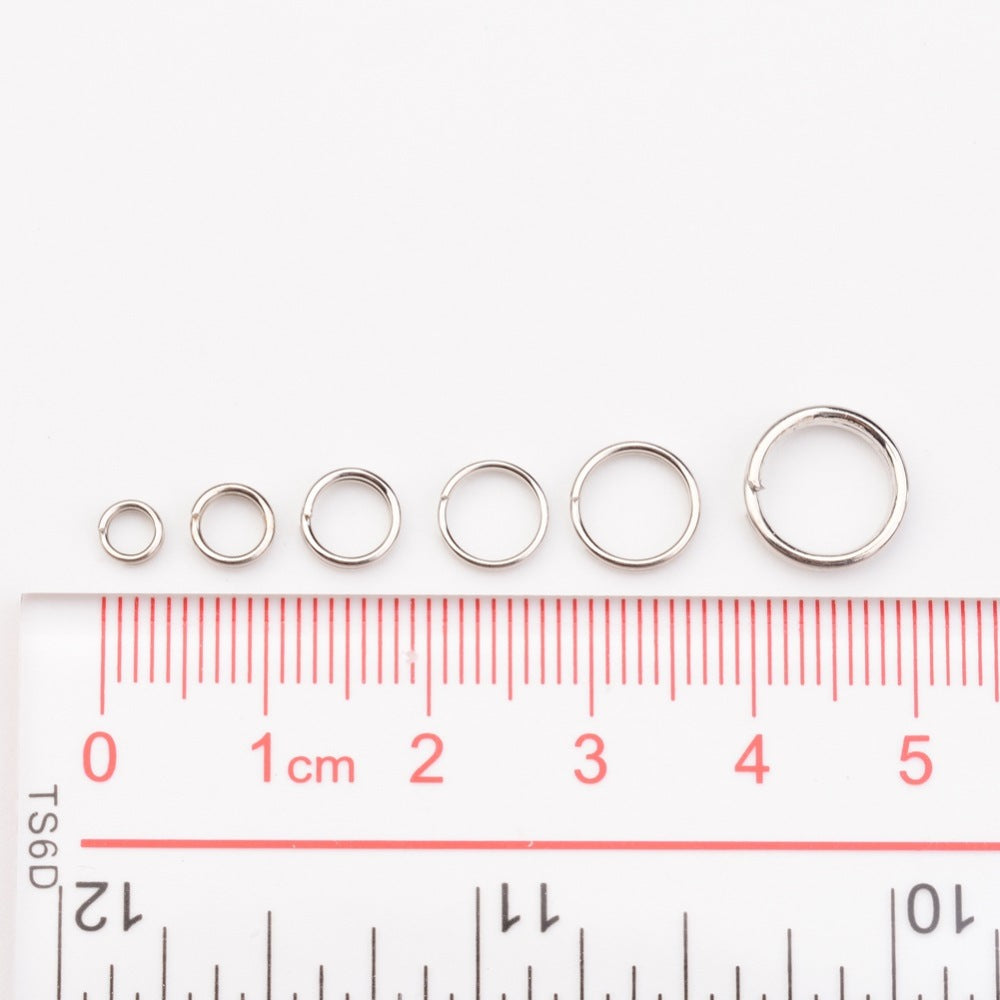 Split Rings Assorted Sizes – Silver / Platinum Tone (4mm–10mm, Approx. Box Set) | The Pink Bead Shop Canada