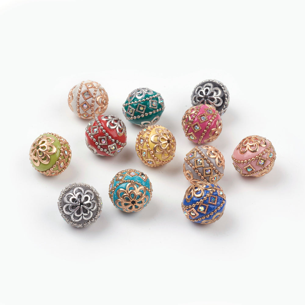 Handmade Indonesian Mixed Colour Beads 19.5mm – 5 Pack | The Pink Bead Shop Canada