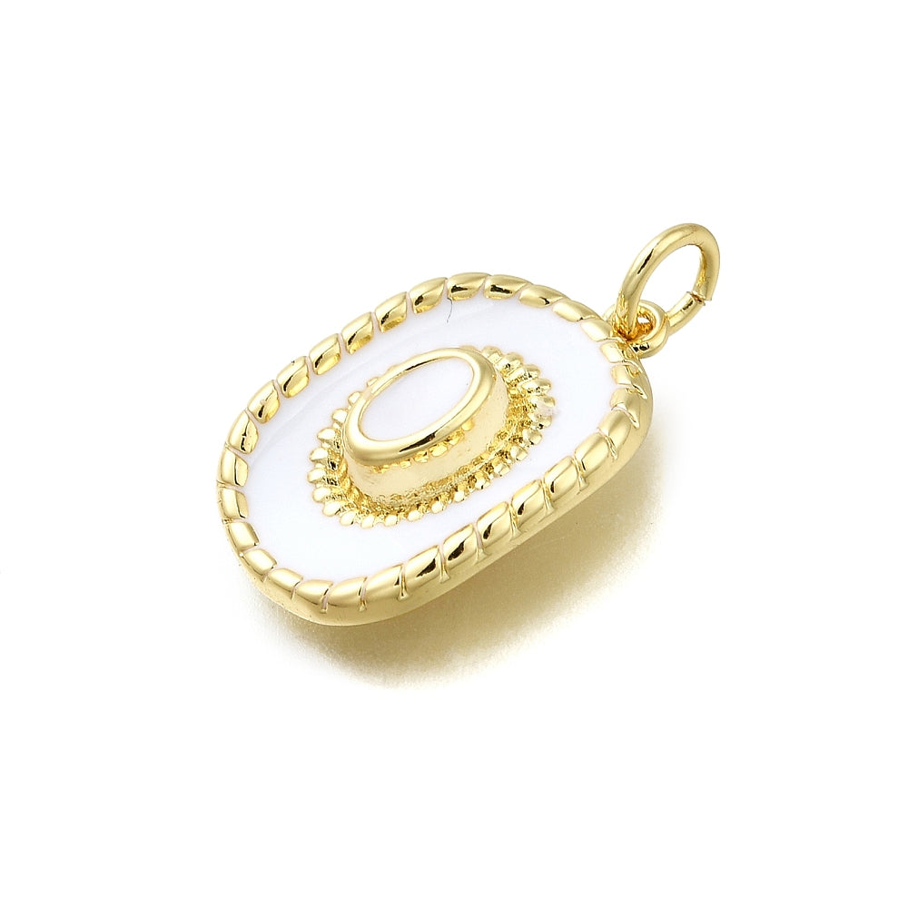 Brass Enamel Cowboy Hat Charm Pendant, Real 18K Gold Plated White 18x12.5x4mm | The Pink Bead Shop Canada