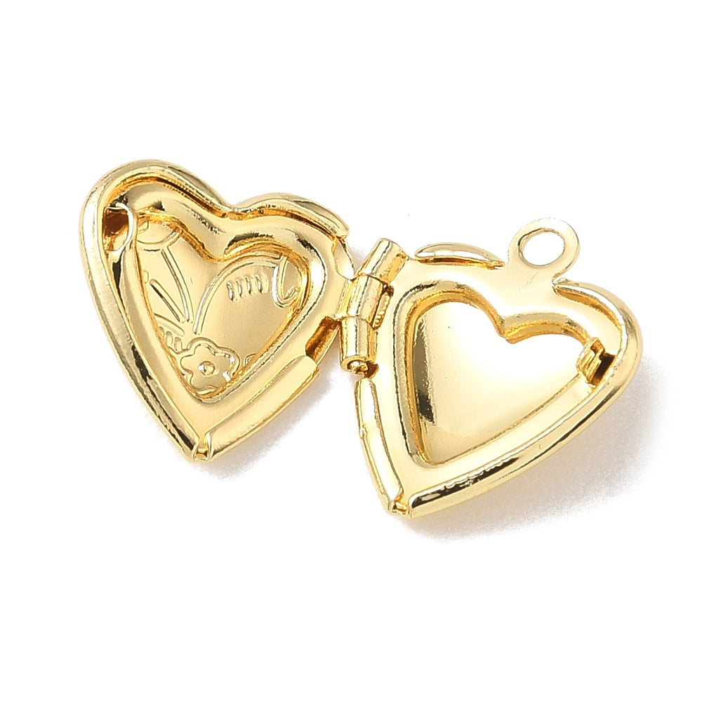 18K Gold Plated Heart Locket Pendant 1 Pack | The Pink Bead Shop Canada