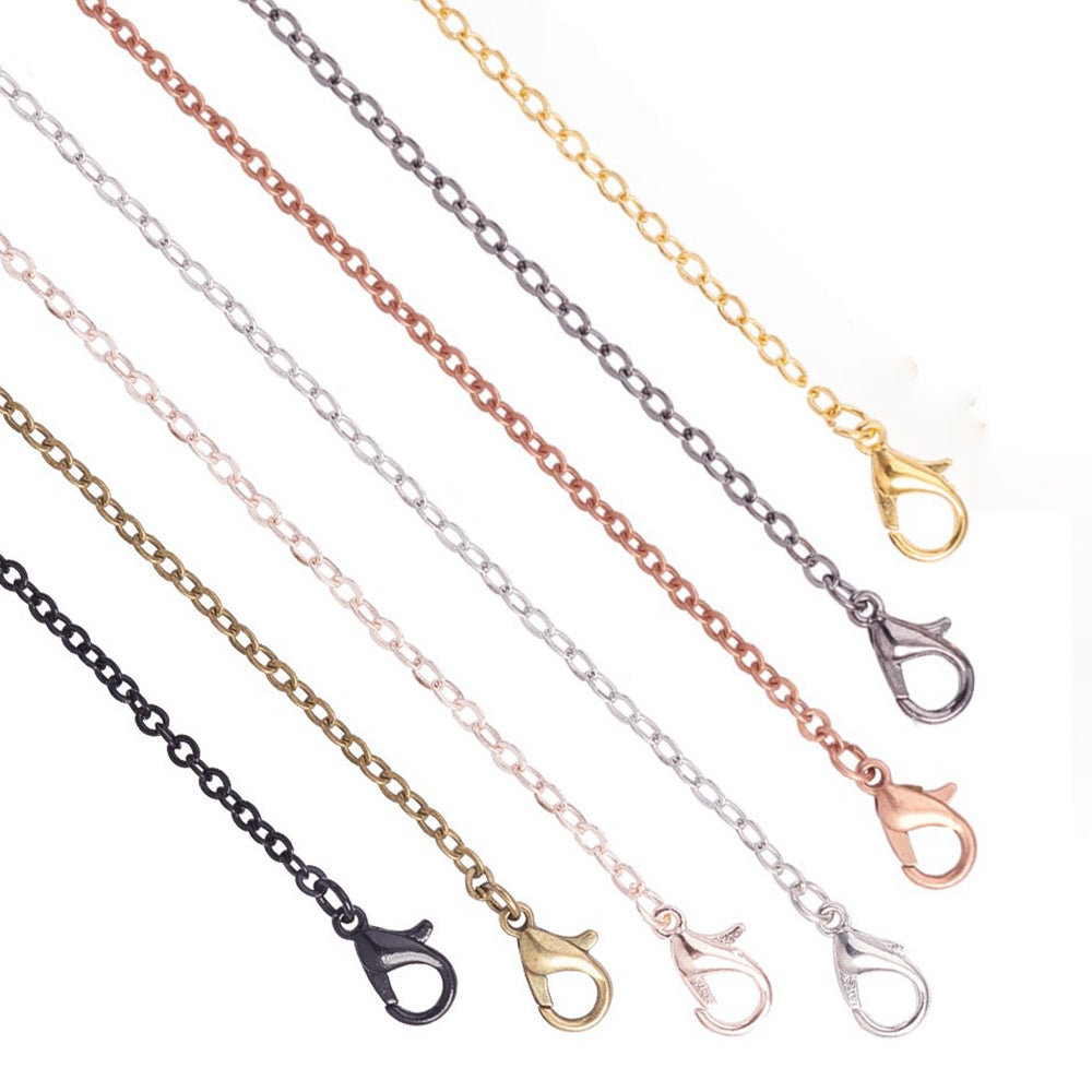 60cm Brass Cable Chain Necklace with Lobster Clasp – Multiple Colours – Sold Individually | The Pink Bead Shop Canada