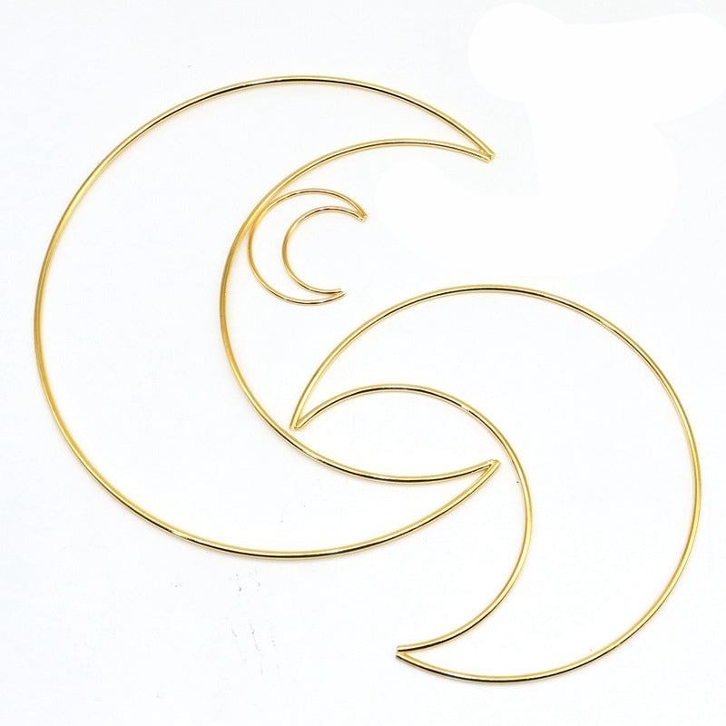 Moon Macrame Hoops – 50mm, 98mm & 200mm | Metal Crescent Craft Rings | The Pink Bead Shop Canada