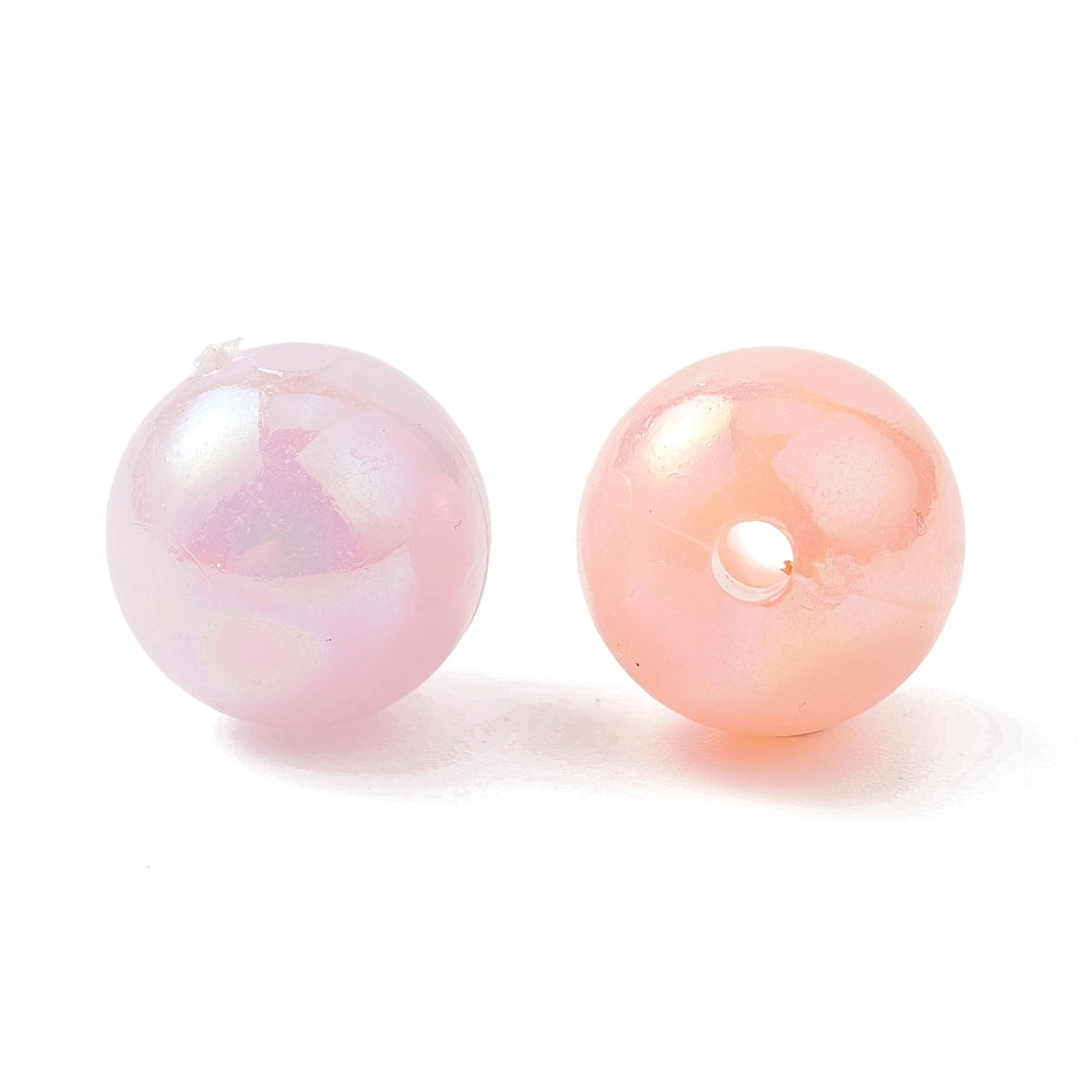 UV Plated Opaque Acrylic Beads 12mm | Bulk Mixed Colors | The Pink Bead Shop Canada