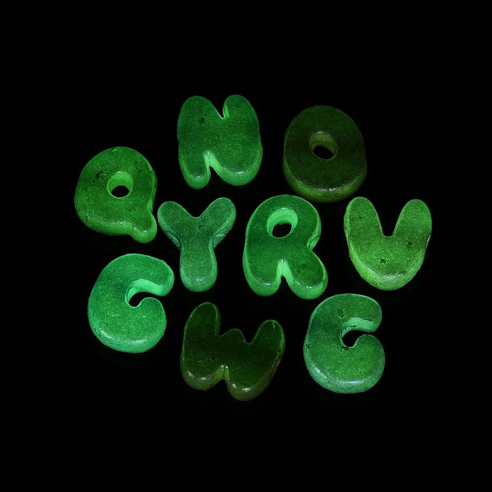 Glow-in-the-Dark Large Hole Acrylic Letter Beads – Iridescent Mixed Colours – Bulk | The Pink Bead Shop Canada