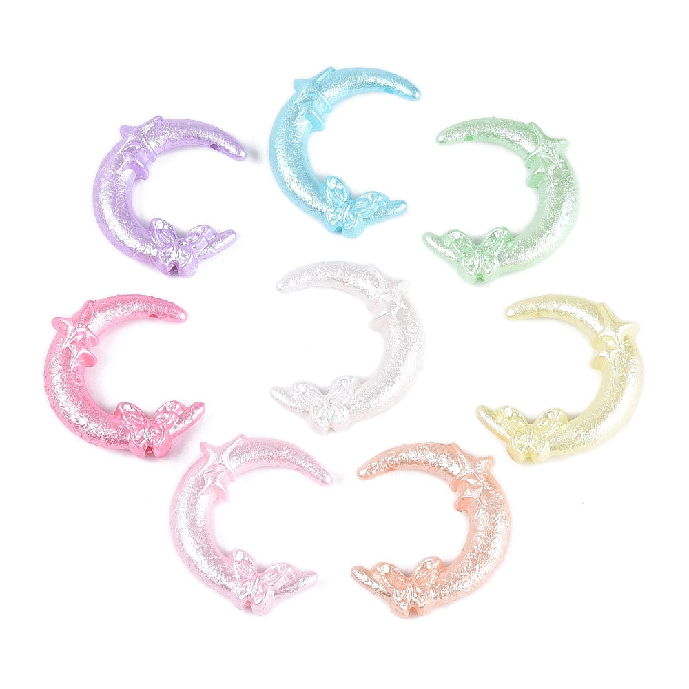 Glow-in-the-Dark Moon, Star & Butterfly Acrylic Beads – Mixed Colours – Bulk | The Pink Bead Shop Canada
