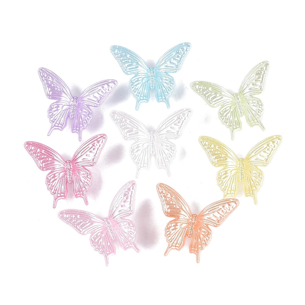 Glow-in-the-Dark Pearlized Butterfly Acrylic Beads – Mixed Colours – Bulk | The Pink Bead Shop Canada