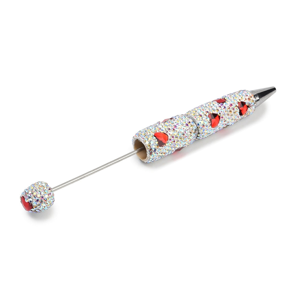Polymer Clay Rhinestones Ball-Point Pen, Beadable Pen