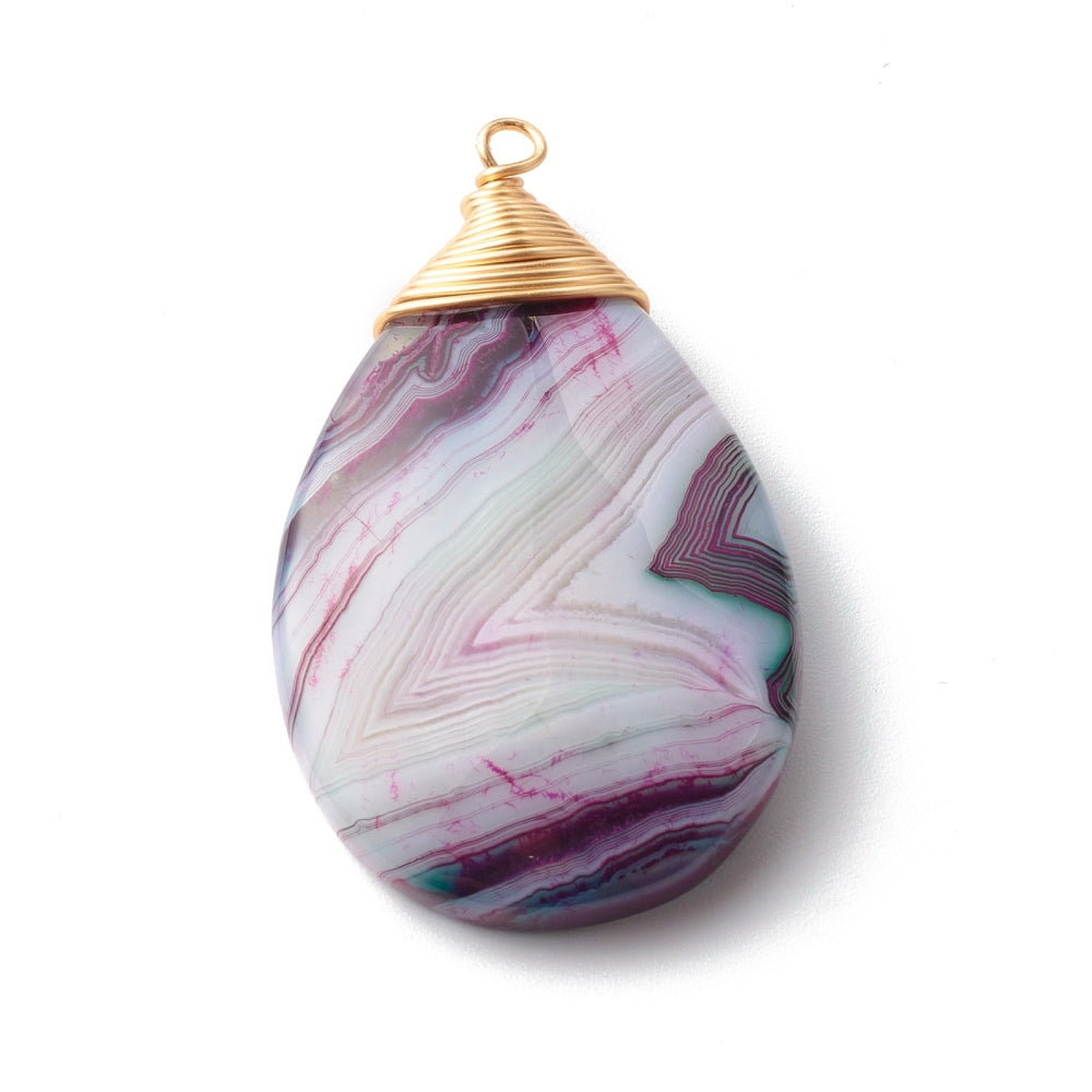 Dyed Agate Teardrop Pendants with 18K Gold Plated Bail – Mixed Colours The Pink Bead Shop