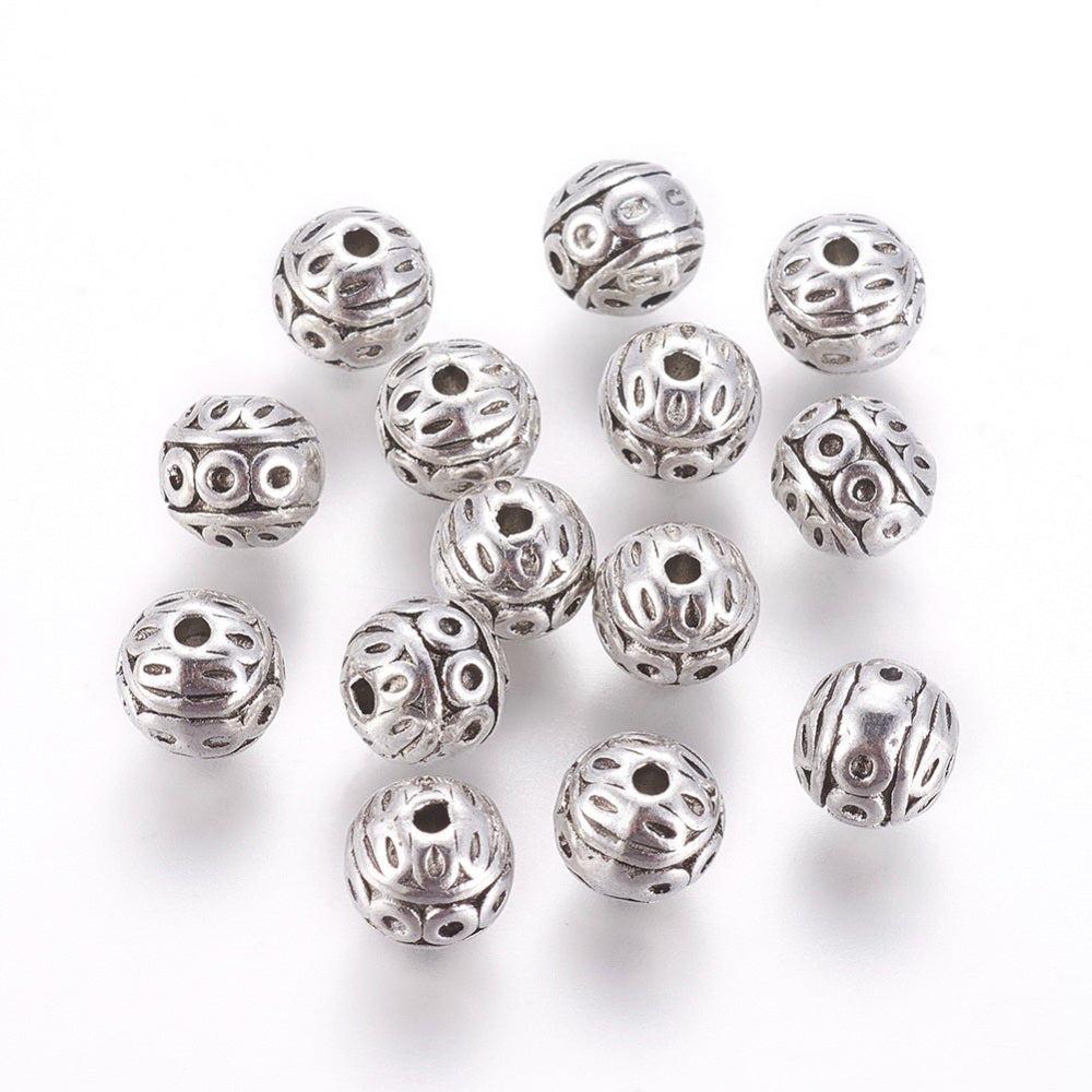 Antique Silver Star Spacer Beads 10 Pack | The Pink Bead Shop Canada