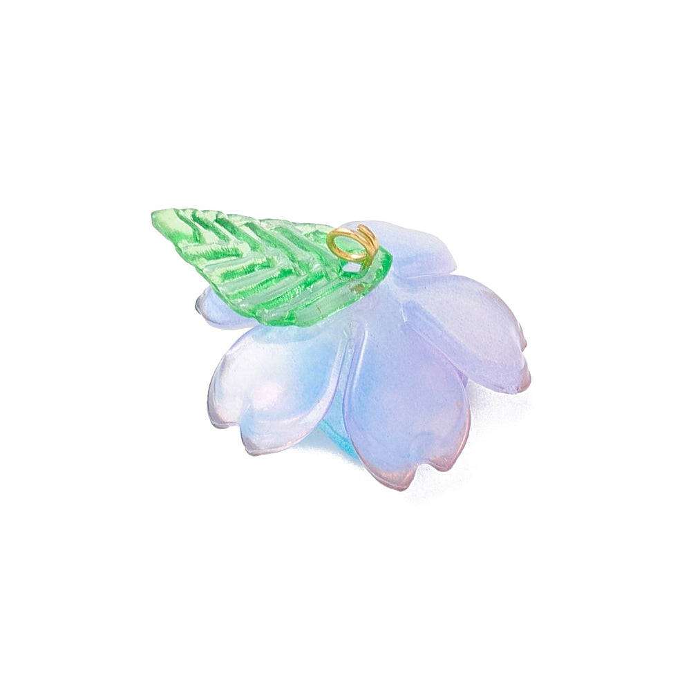 Acrylic Flower Charms with Shell Pearl | 4 Piece Set | The Pink Bead Shop Canada