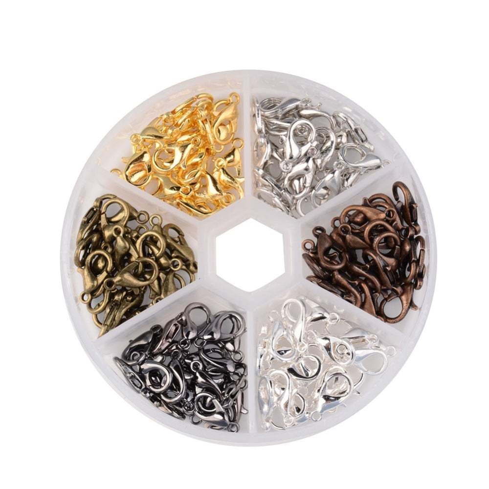 Mixed Metal Zinc Alloy Lobster Claw Clasps 12x7mm Assortment Box 120 Piece | The Pink Bead Shop Canada