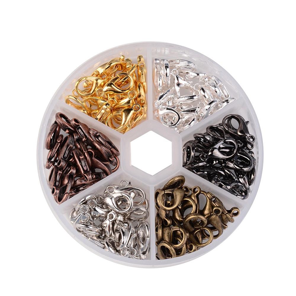 Mixed Metal Zinc Alloy Lobster Claw Clasps 10x6mm Assortment Box 240 Piece | The Pink Bead Shop Canada