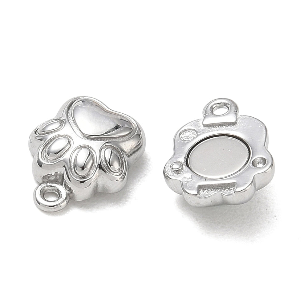 304 Stainless Steel Magnetic Paw Print Clasp – Pack of 1 | The Pink Bead Shop Canada