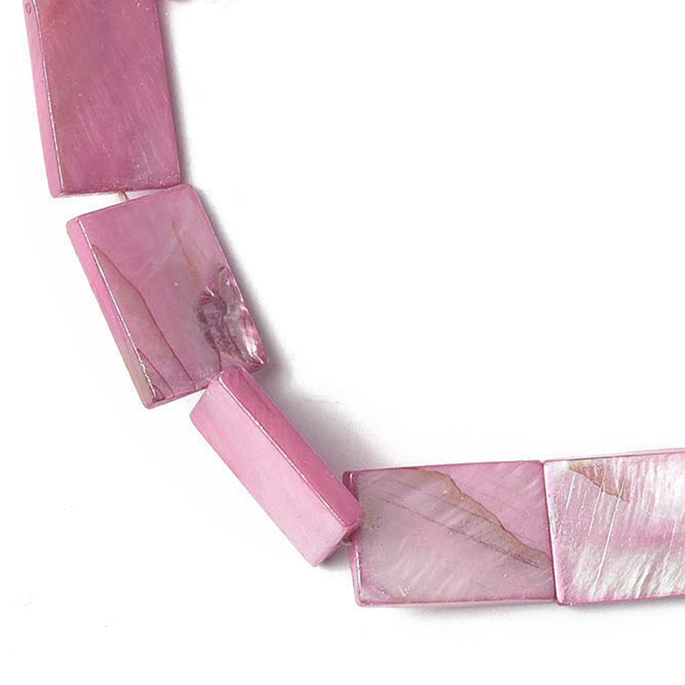 Electroplated Freshwater Shell Rectangle Beads – Pink AB (21mm Strand) | The Pink Bead Shop Canada