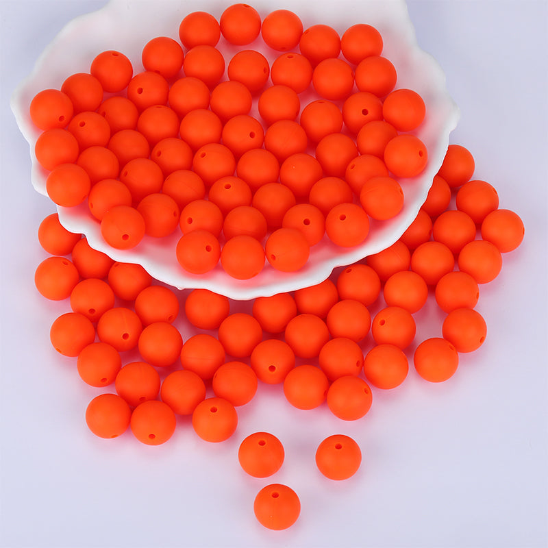 15mm Orange Red Silicone Bead | The Pink Bead Shop Canada