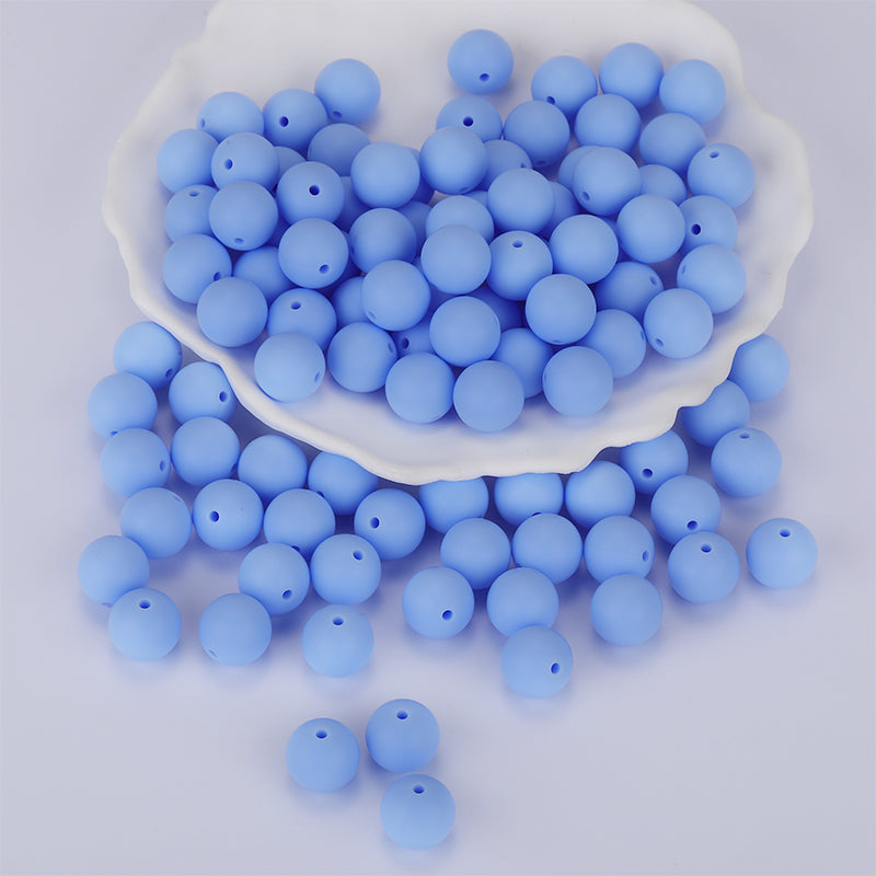 15mm Light Blue Round Silicone Bead | The Pink Bead Shop Canada