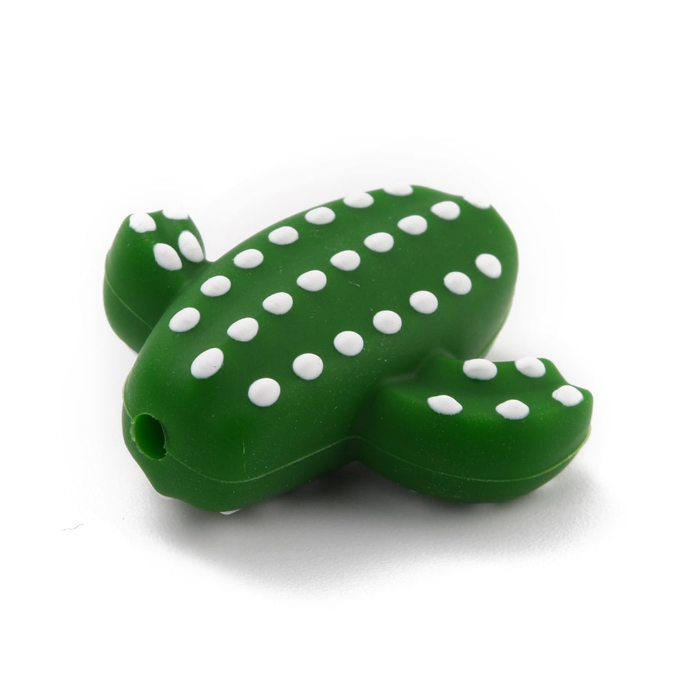 Silicone Focal Beads, Cactus, Green