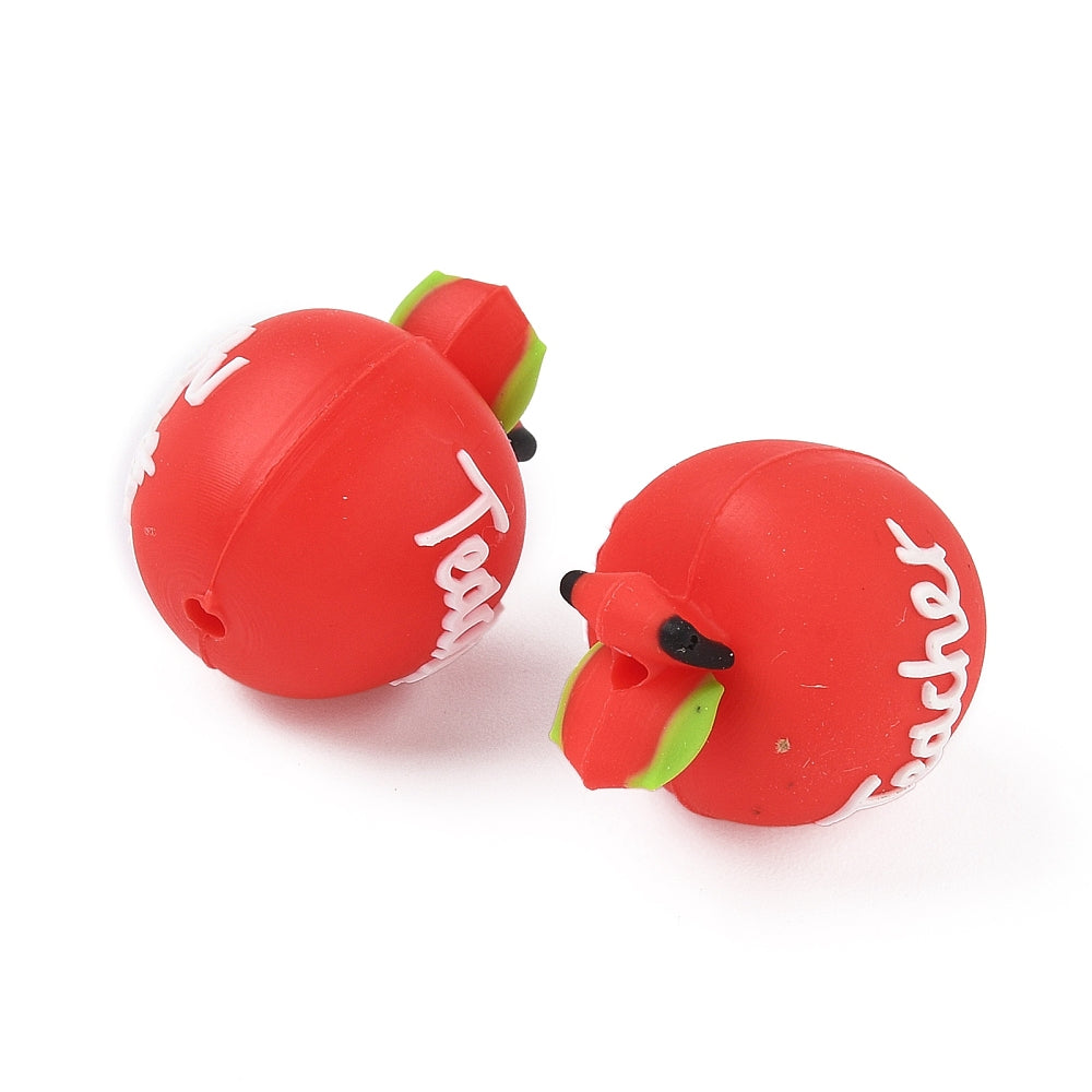 Teachers' Day Themes Silicone Beads, Apple