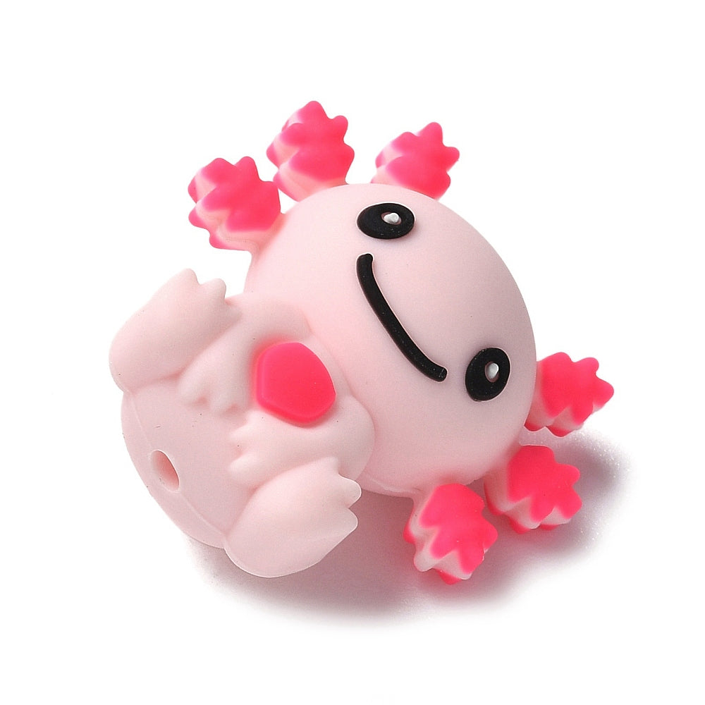 Silicone Beads, Focal Beads, Dragon, Pink