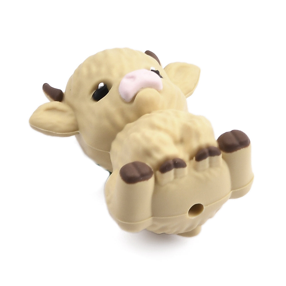 Highland Cow Silicone Focal Bead 30mm | The Pink Bead Shop Canada