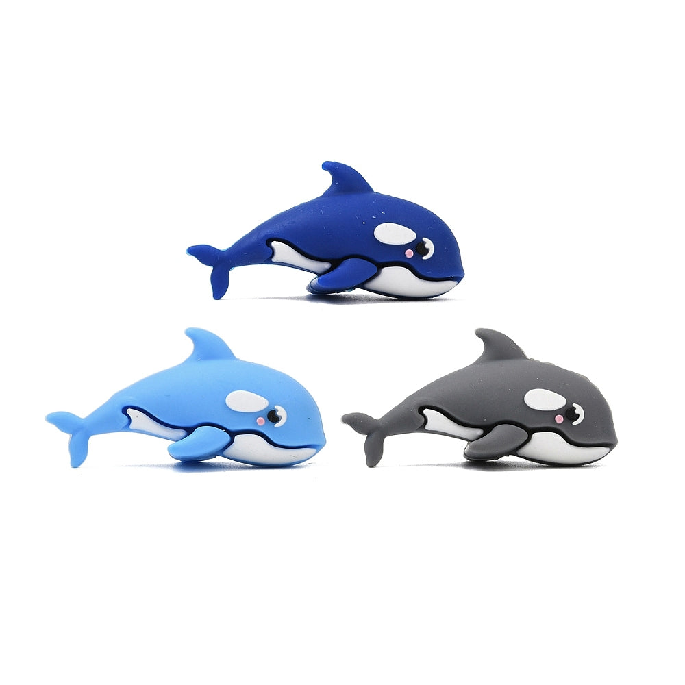 Dolphin Silicone Beads, Focal Beads, Mixed Color