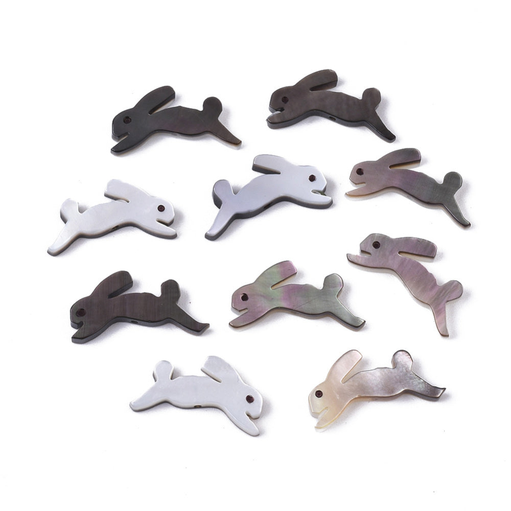 Natural Black Lip Shell Rabbit Beads 15mm – 2 Pack | The Pink Bead Shop Canada