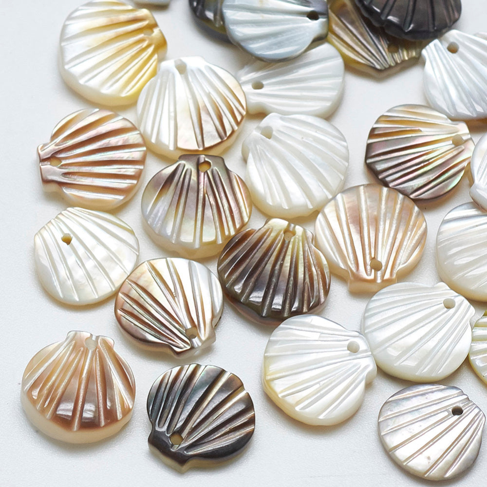 Natural Black Lip Shell Scallop Shell Charms 10mm – 2 Pack | The Pink Bead Shop Canada