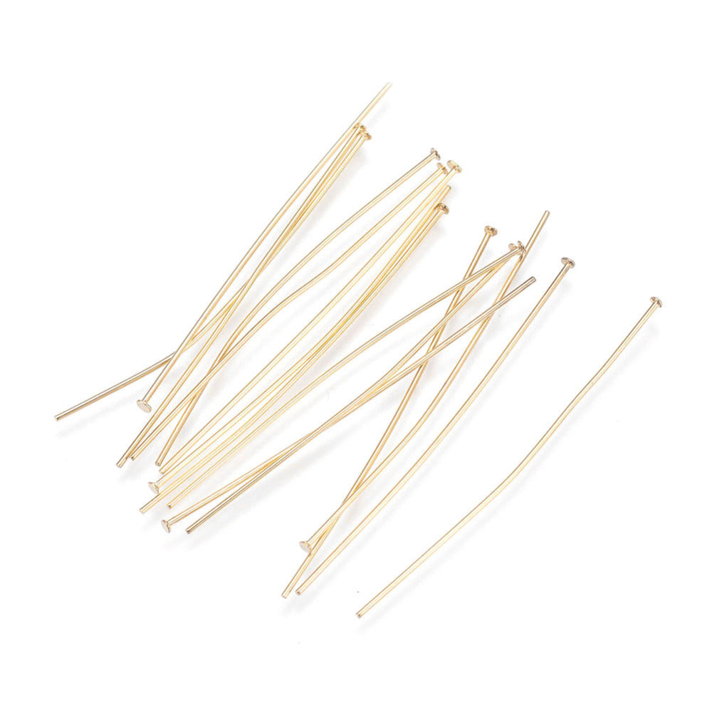 Gold 304 Stainless Steel Flat Head Pins – 50mm – Pack of 50 | The Pink Bead Shop Canada