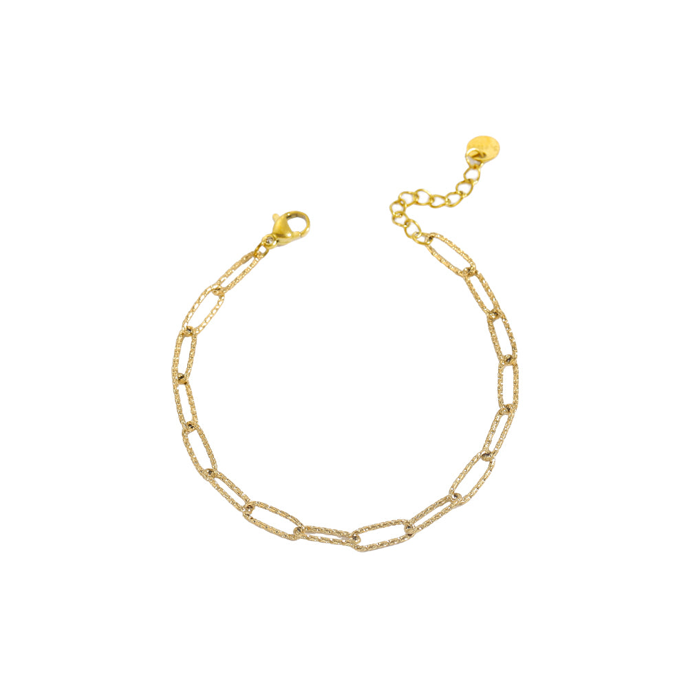 304 Stainless Steel Paperclip Chain Bracelet – Real 18K Gold Plated 6.69” | The Pink Bead Shop Canada