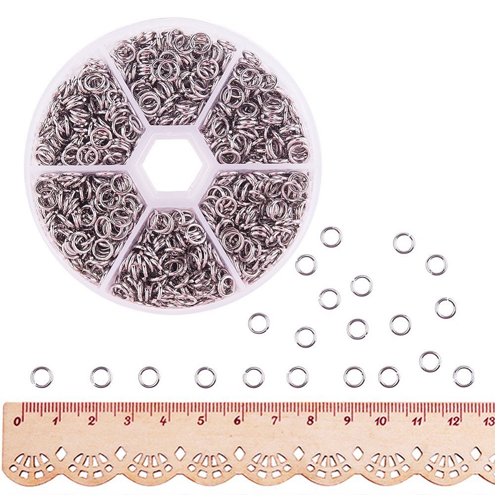 Stainless Steel Jump Rings Set – 6mm, 1mm Thick (Multi Compartment Organizer) | The Pink Bead Shop Canada